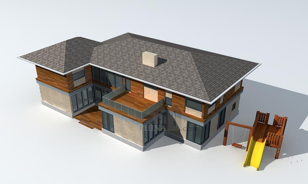 砖石木材坡屋顶独栋别墅