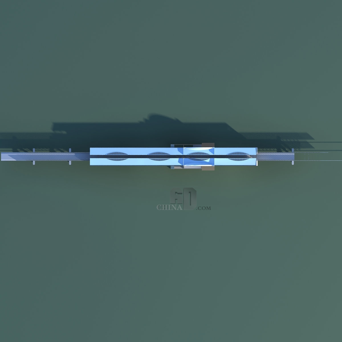现代大玻璃面轻轨车站