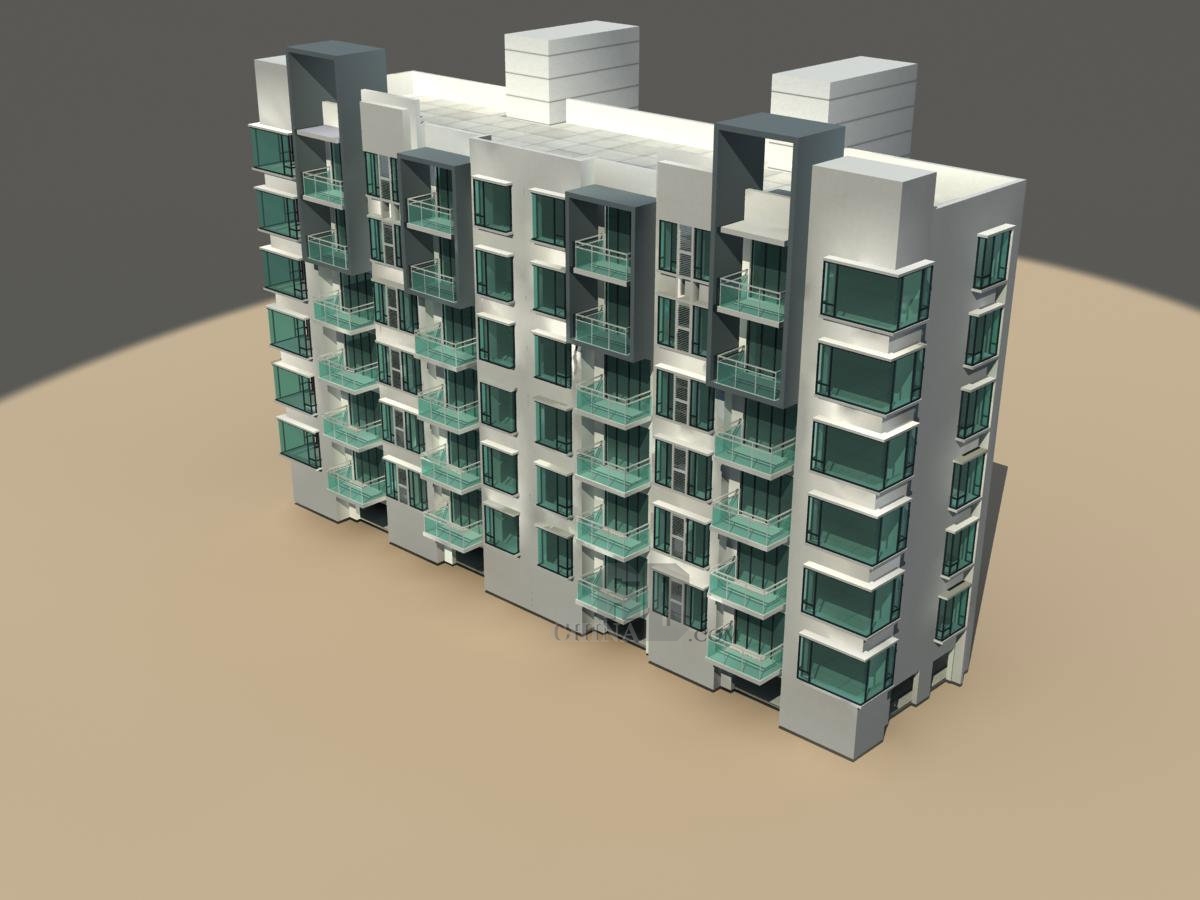 现代多层带架空层住宅楼