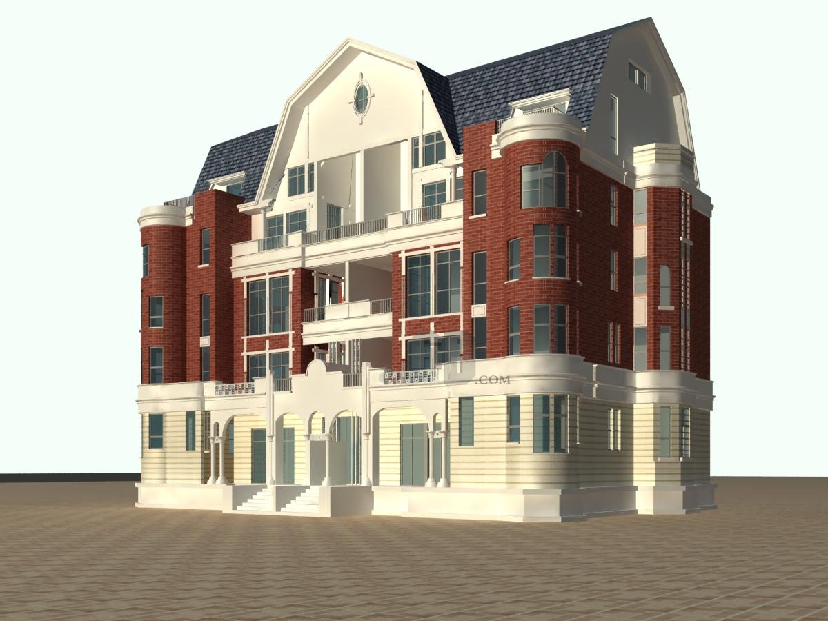 QH3053欧式三层大面积豪华农村自建双拼别墅设计图2021网红新款乡村效果图 - 青禾乡墅科技