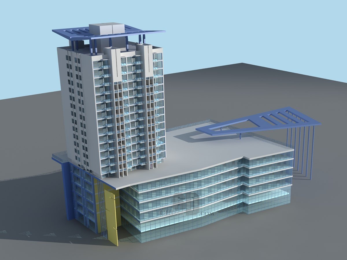 现代高层公建建筑3dmax 模型下载 光辉城市