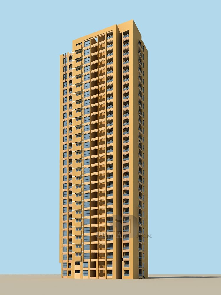 现代高层住宅3dmax模型下载