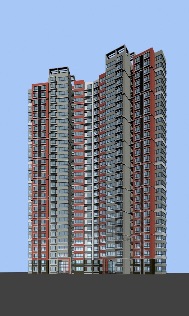现代高层住宅楼