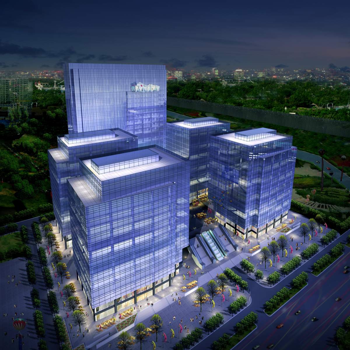长安国际办公3dmax 模型下载-光辉城市