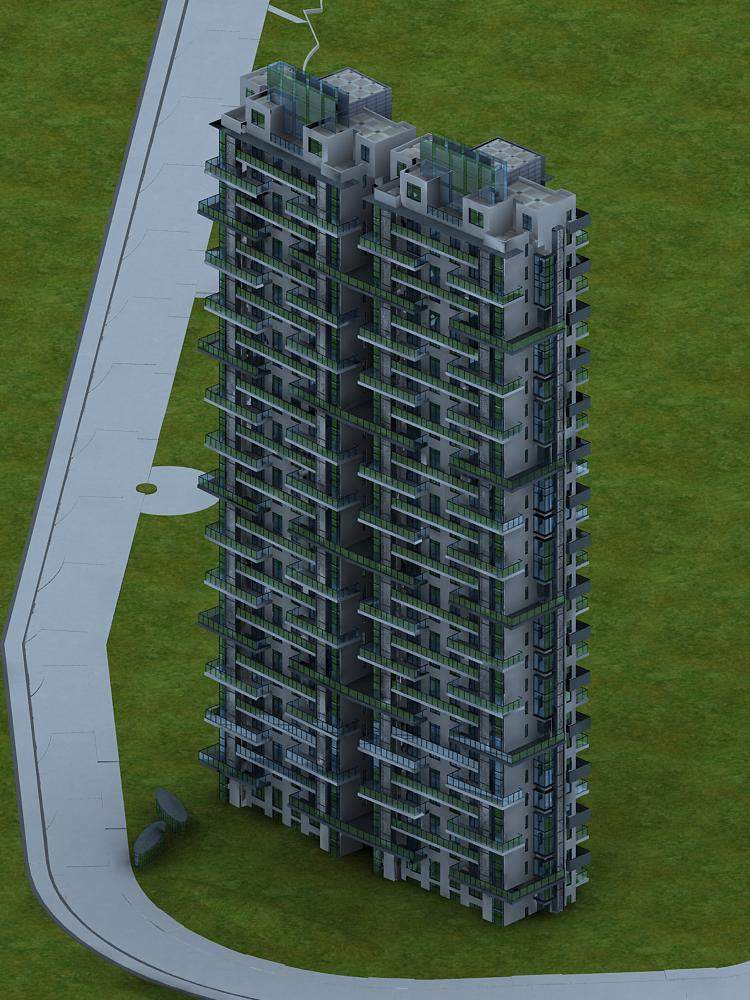 现代高层住宅楼