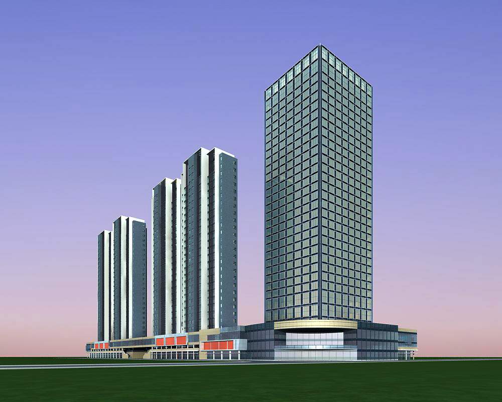 现代高层办公楼及住宅楼
