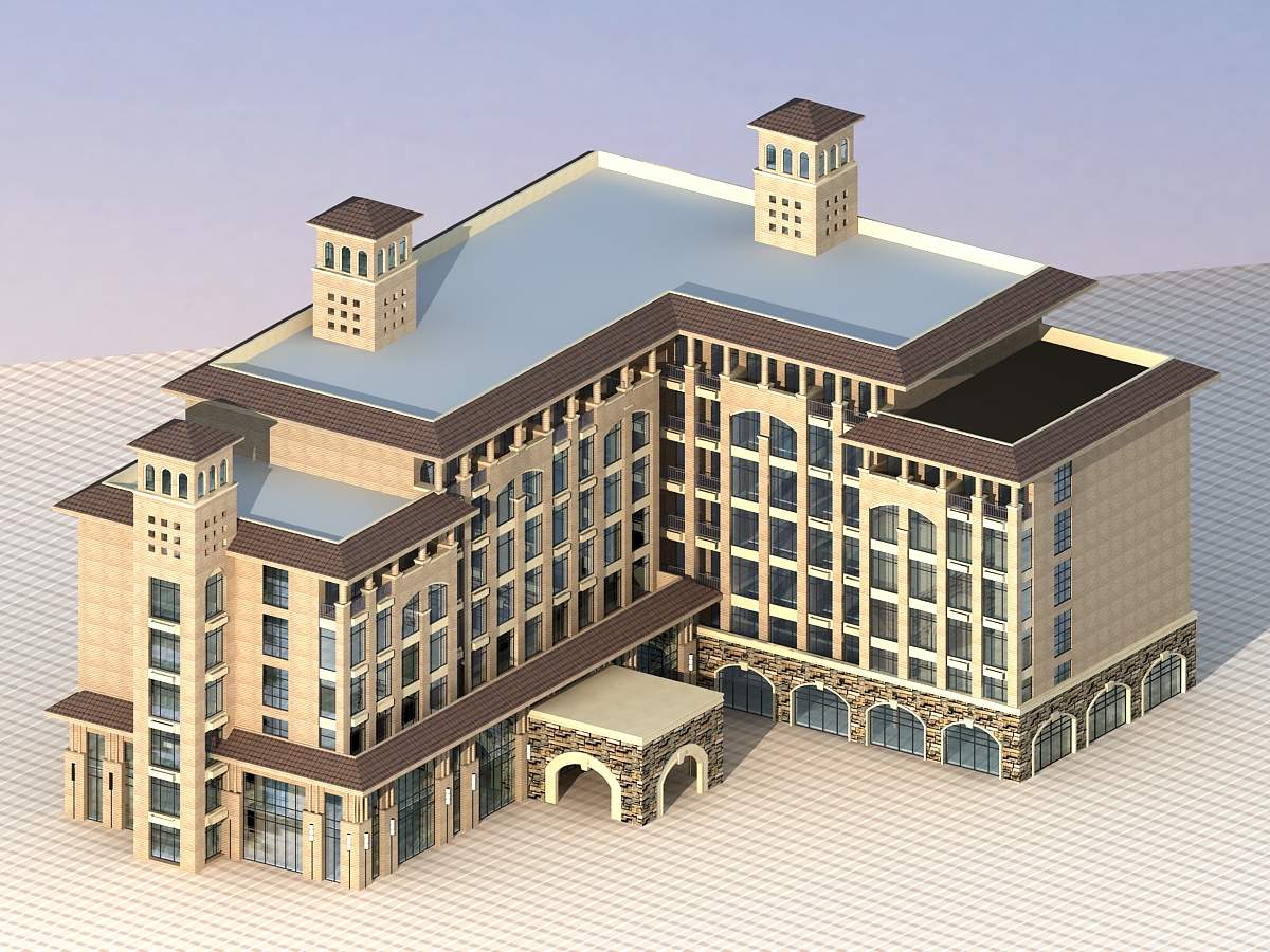 欧式酒店3dmax 模型下载-光辉城市