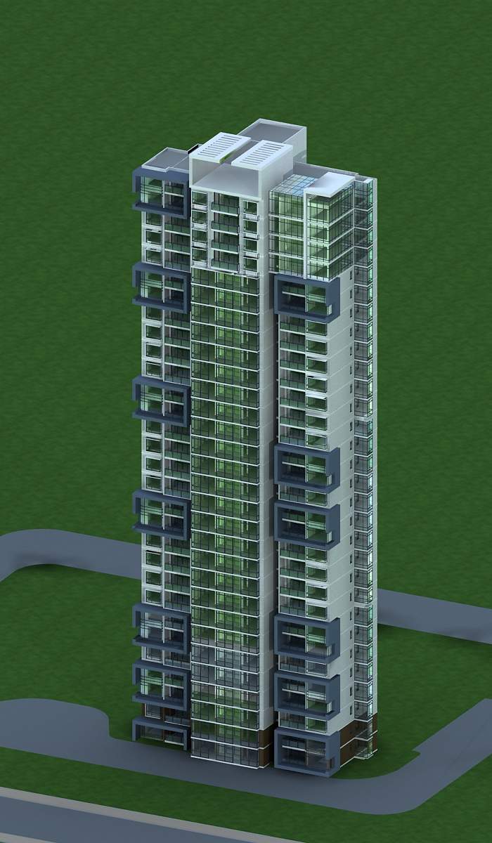 现代高层住宅楼