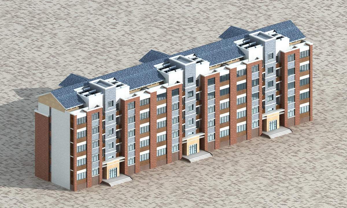 现代多层住宅楼