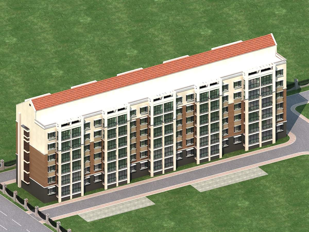 现代多层住宅楼