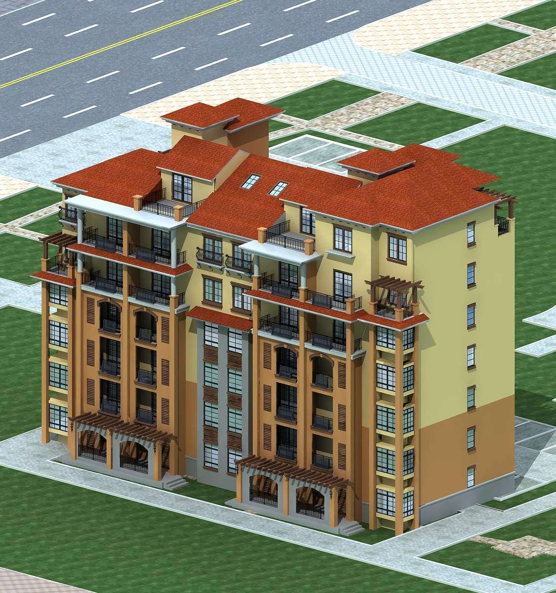 欧式多层住宅楼