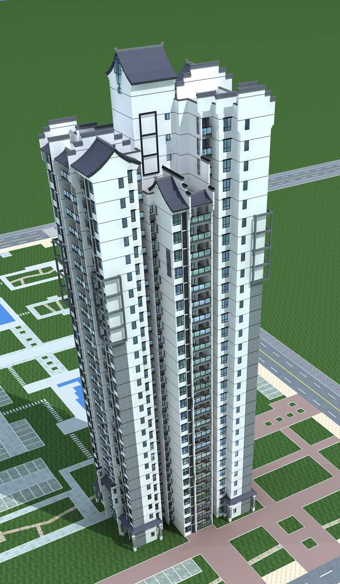 中式高层住宅楼