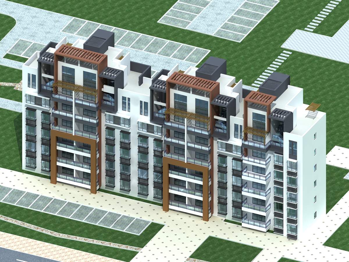 现代多层住宅楼