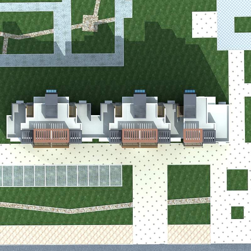 现代多层住宅楼