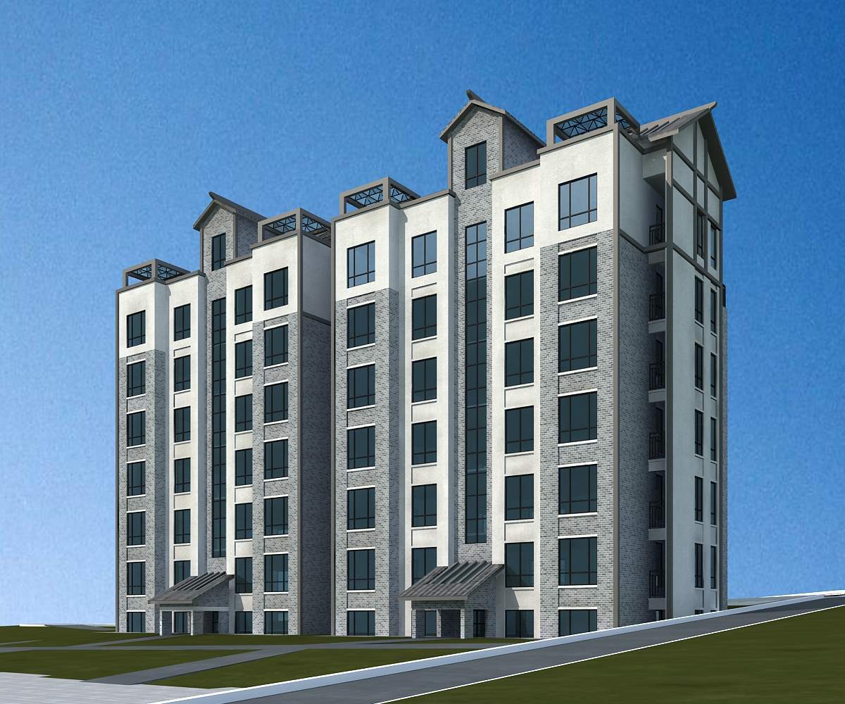 现代多层住宅楼