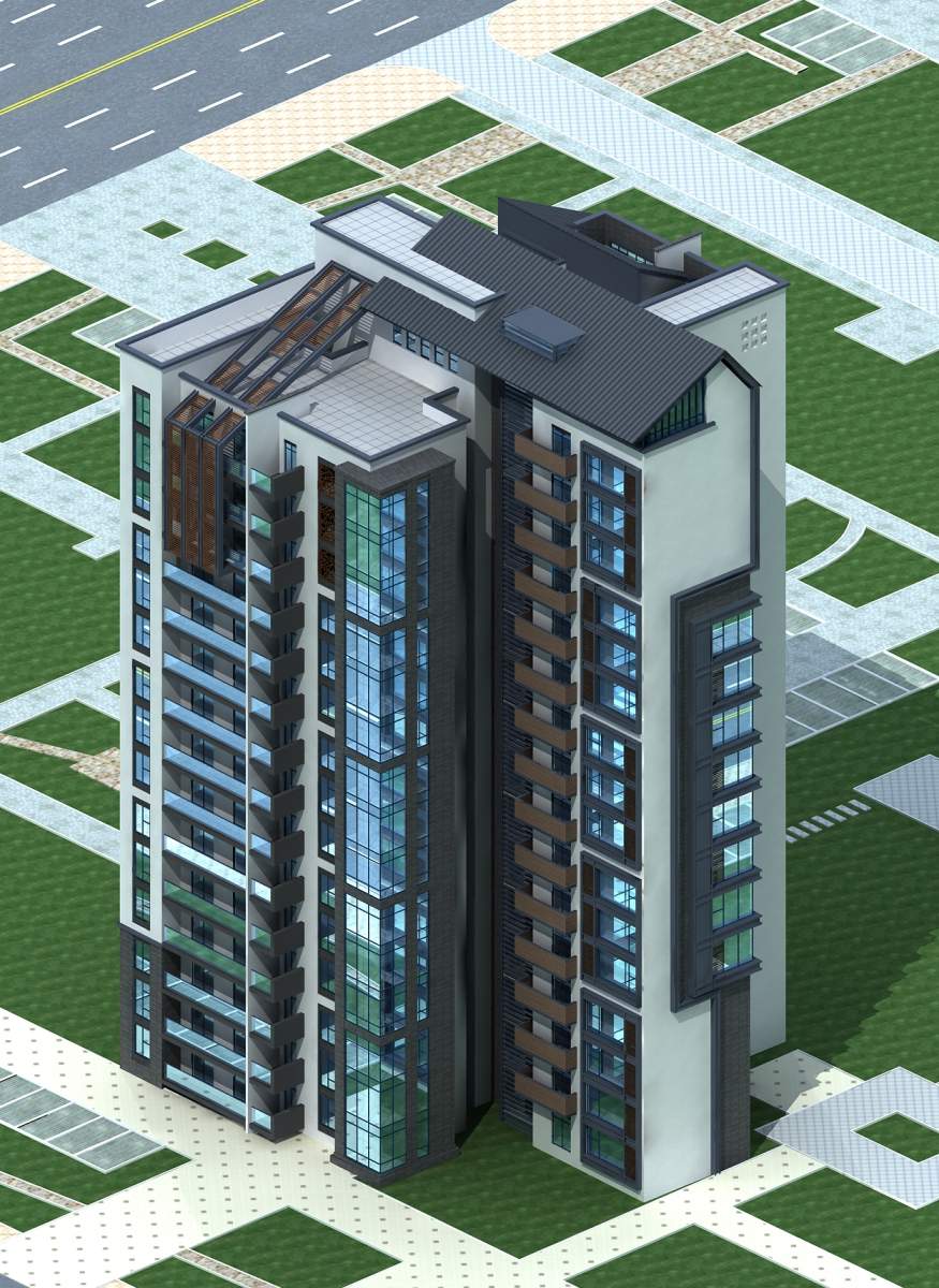 中式高层住宅楼