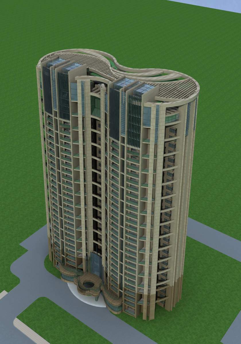 现代高层住宅楼