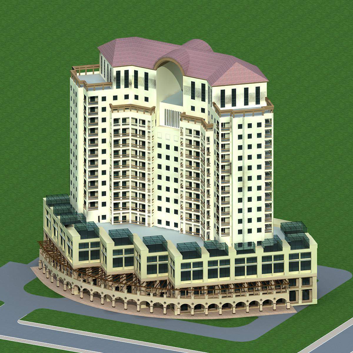 欧式商业裙房及住宅楼