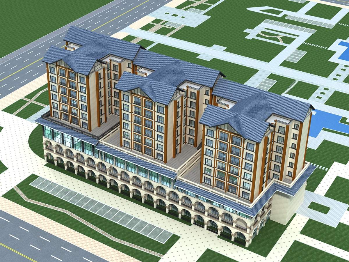 仿古住宅楼及商业裙房