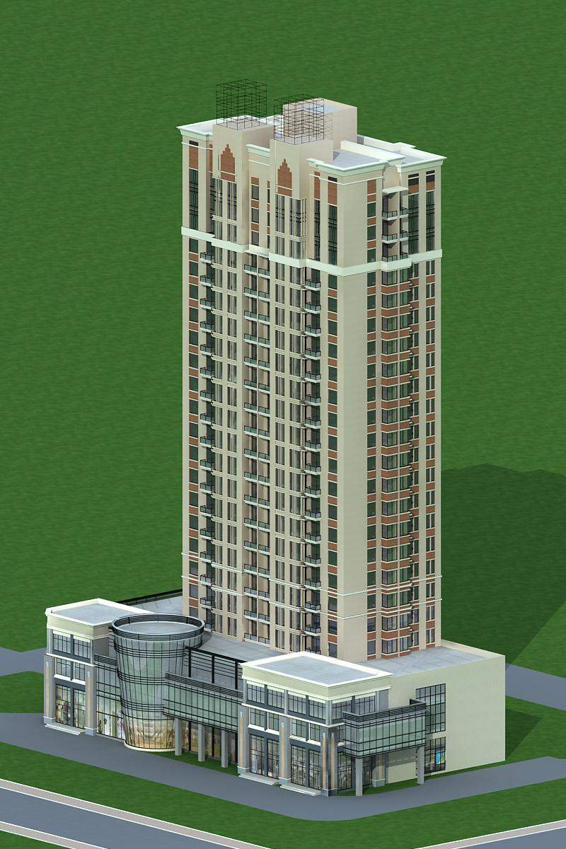 现代高层住宅楼及商业裙房