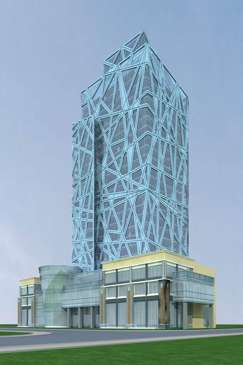 现代高层办公大厦及商业