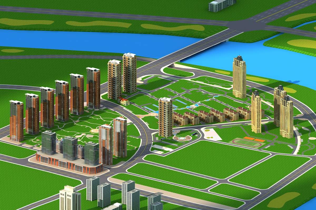 郑州项目3dmax 模型下载-光辉城市