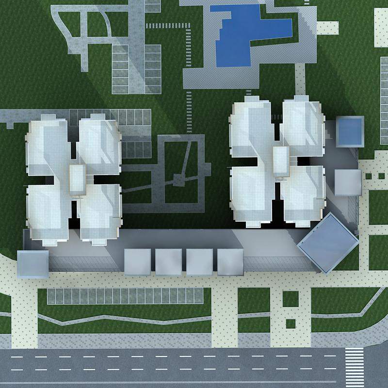 现代高层住宅楼