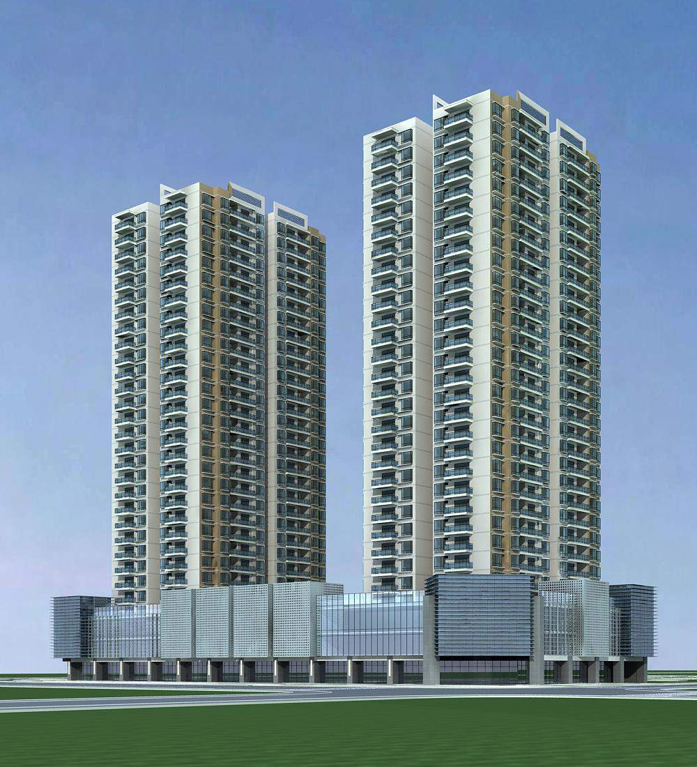 现代高层住宅楼