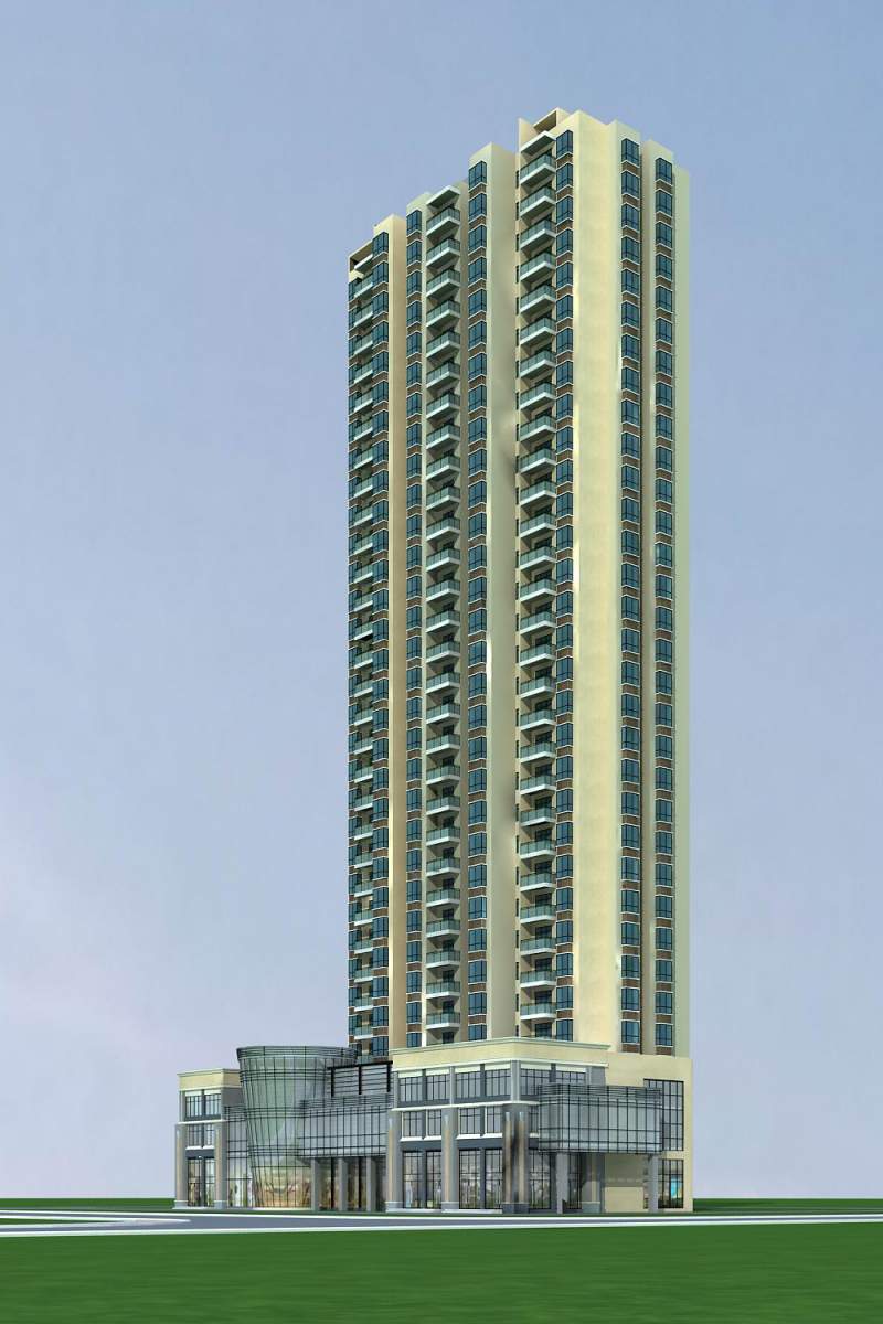 现代高层住宅楼及商业