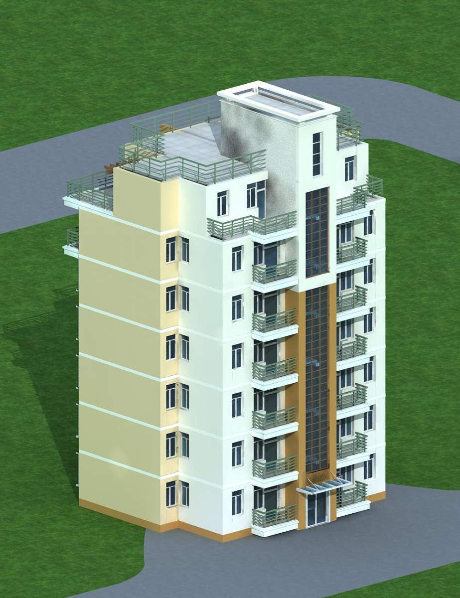 现代多层住宅楼