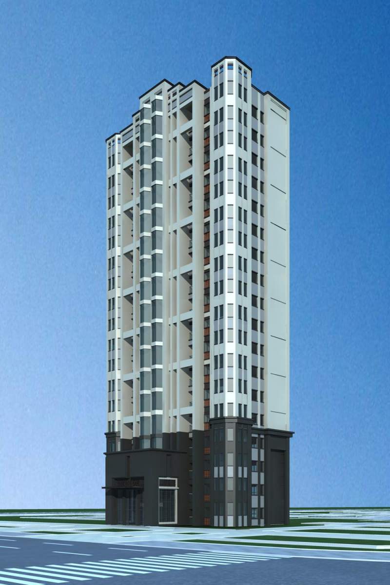 现代高层住宅楼