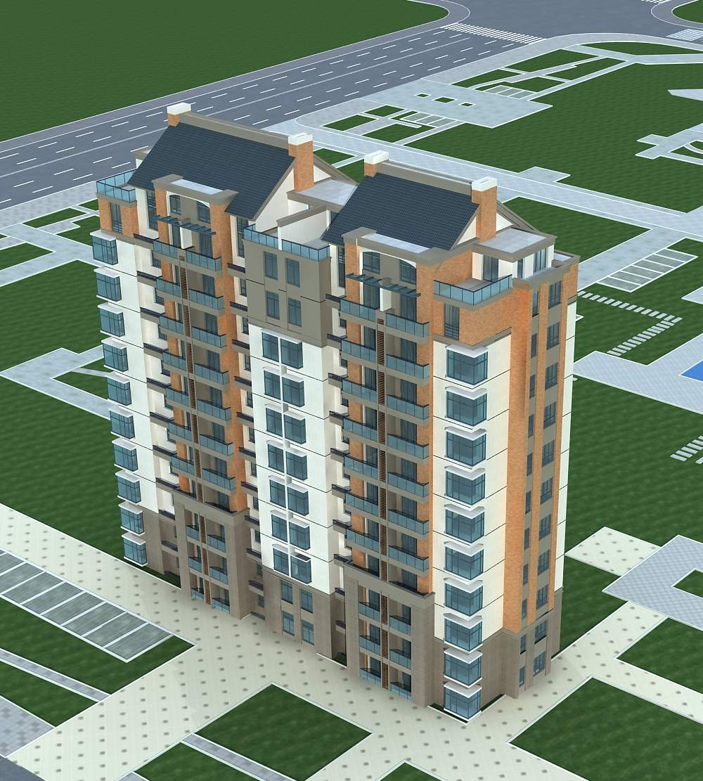 现代高层住宅楼