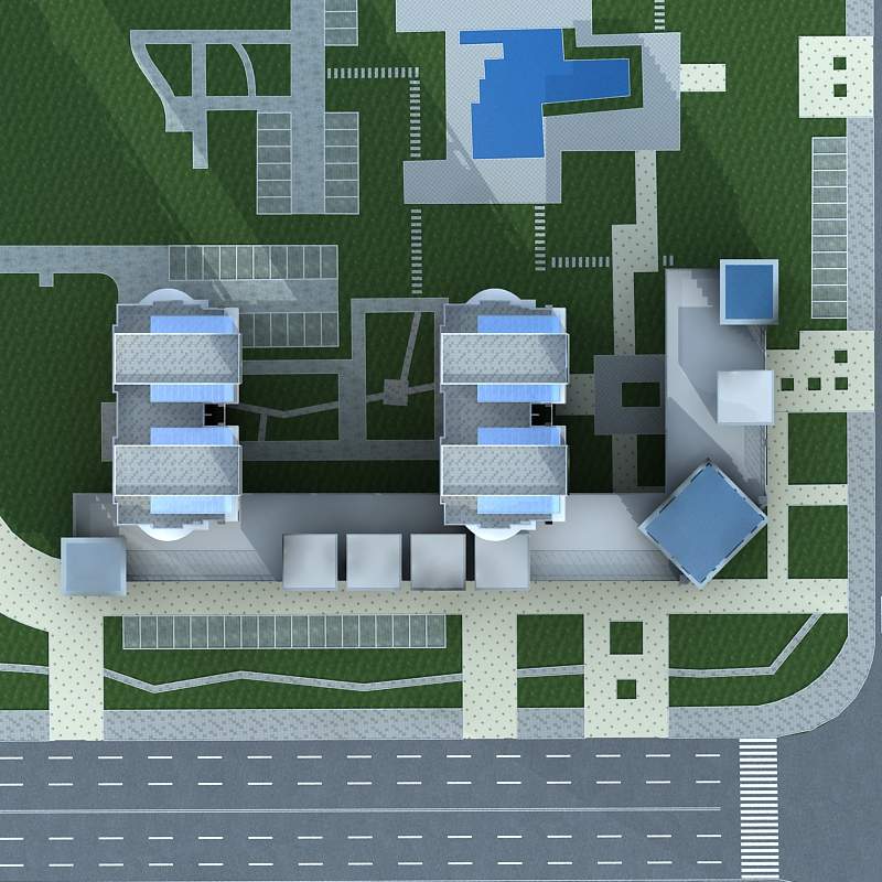 现代高层住宅楼