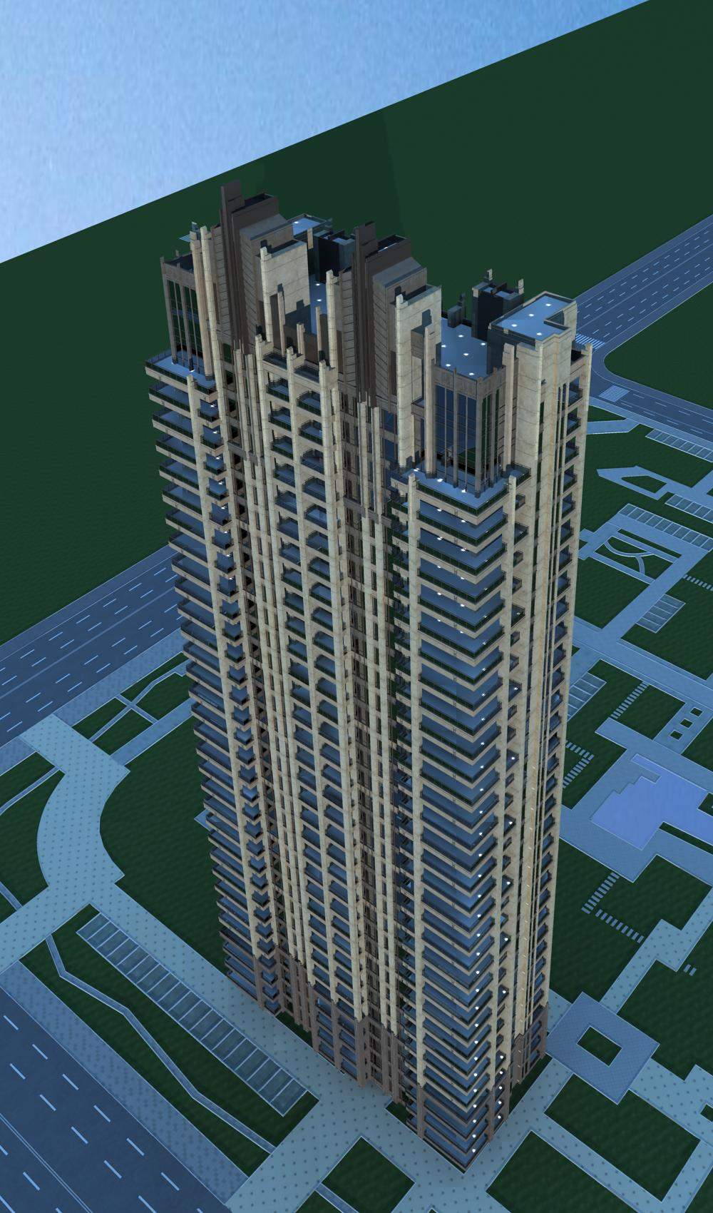 现代高层住宅楼