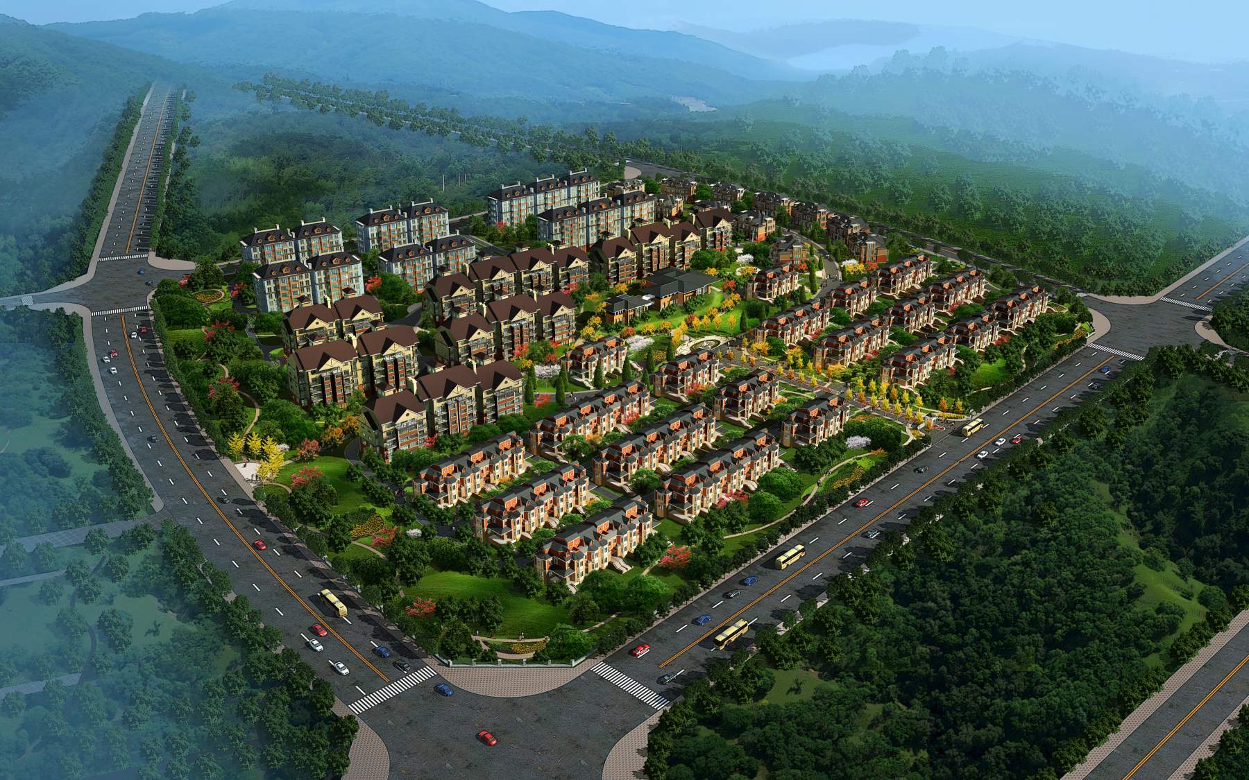 红兴隆住宅小区3dmax 模型下载-光辉城市
