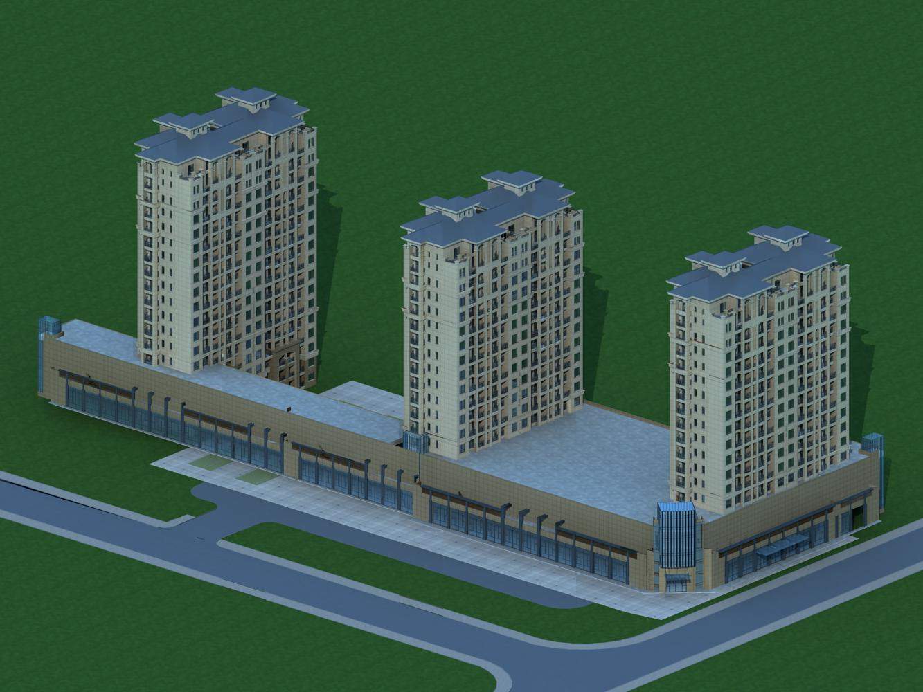 欧式高层住宅楼及商业裙房