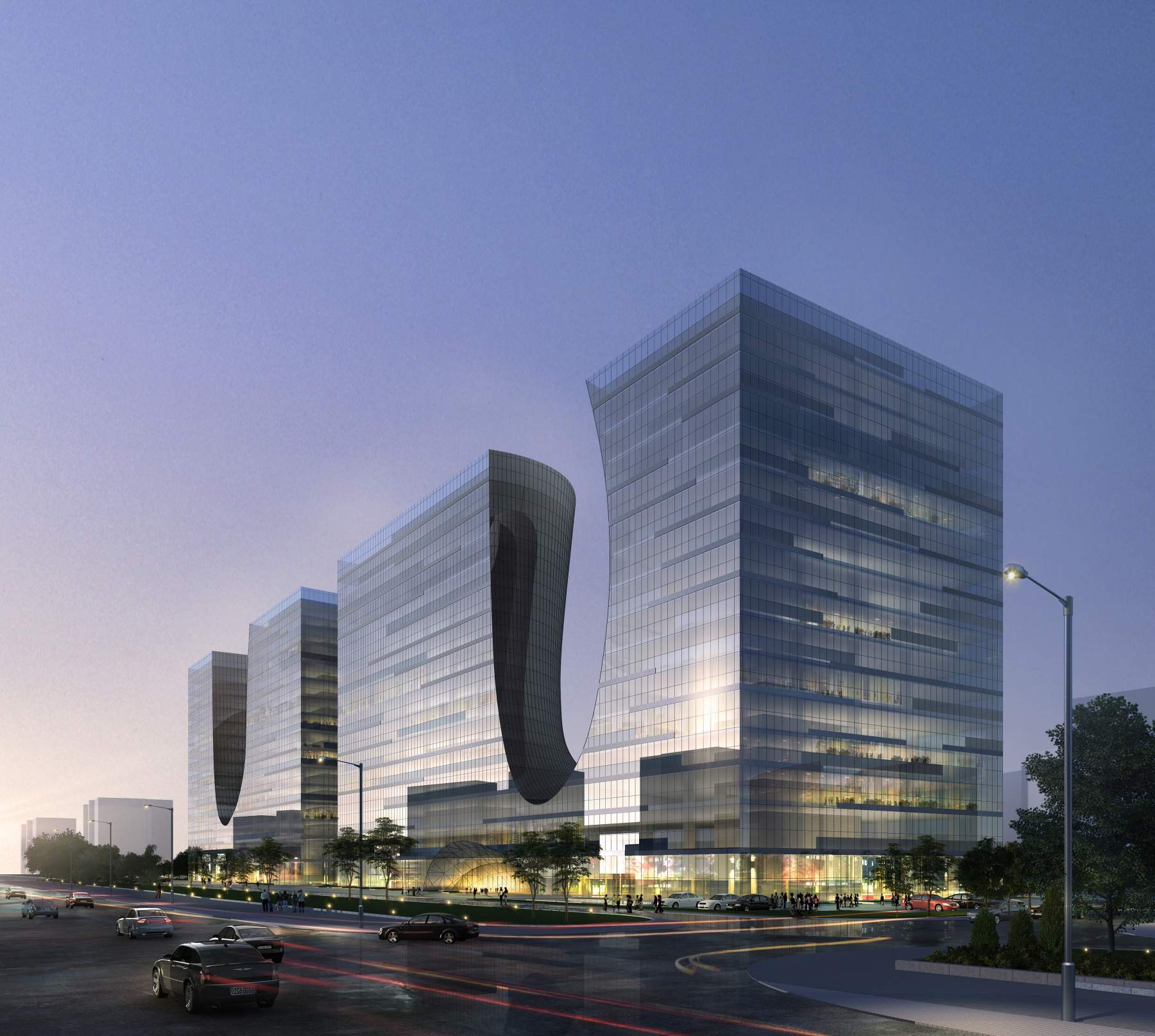 现代高层商业办公楼3dmax 模型下载-光辉城市