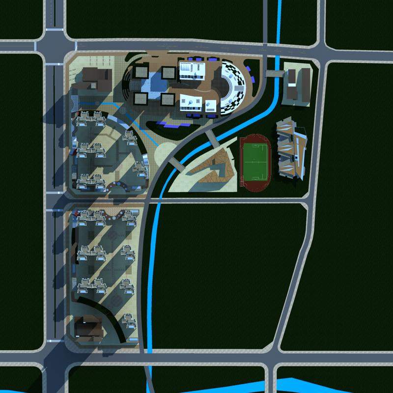 现代商业住宅楼