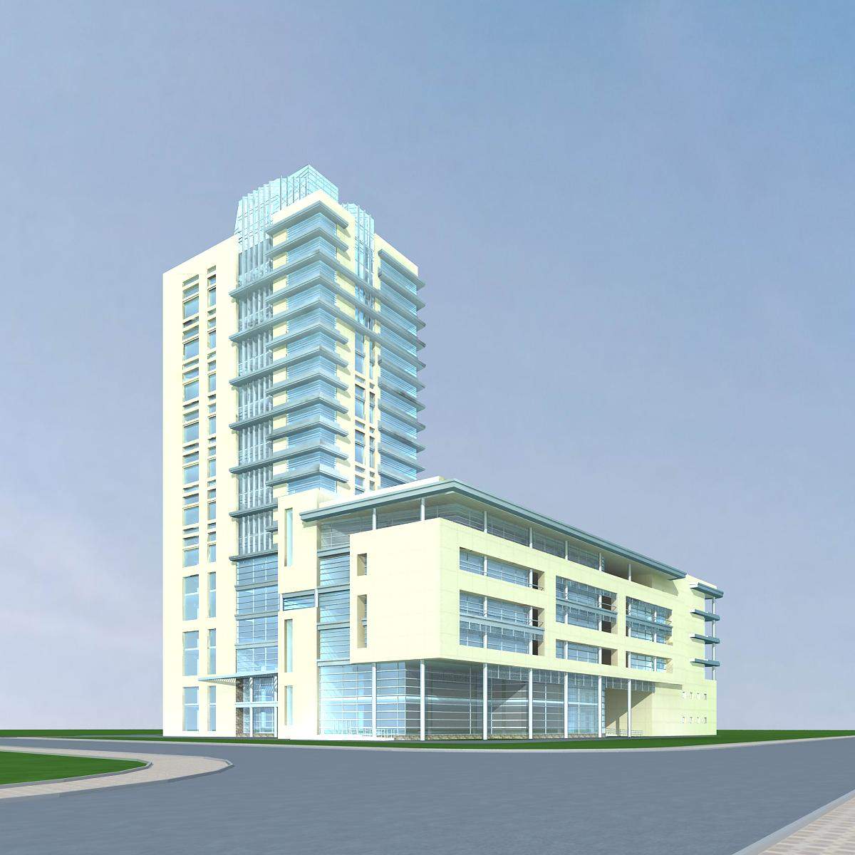 现代高层商业住宅楼