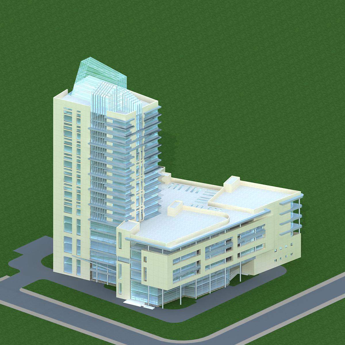 现代高层商业住宅楼