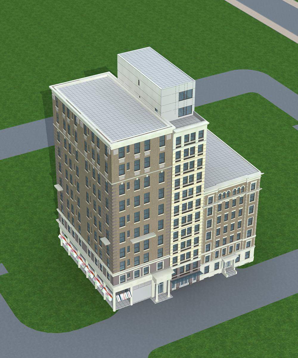 现代高层住宅楼
