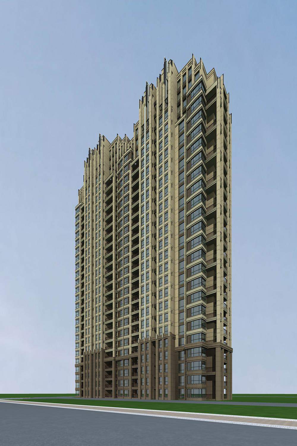 欧式高层住宅公寓