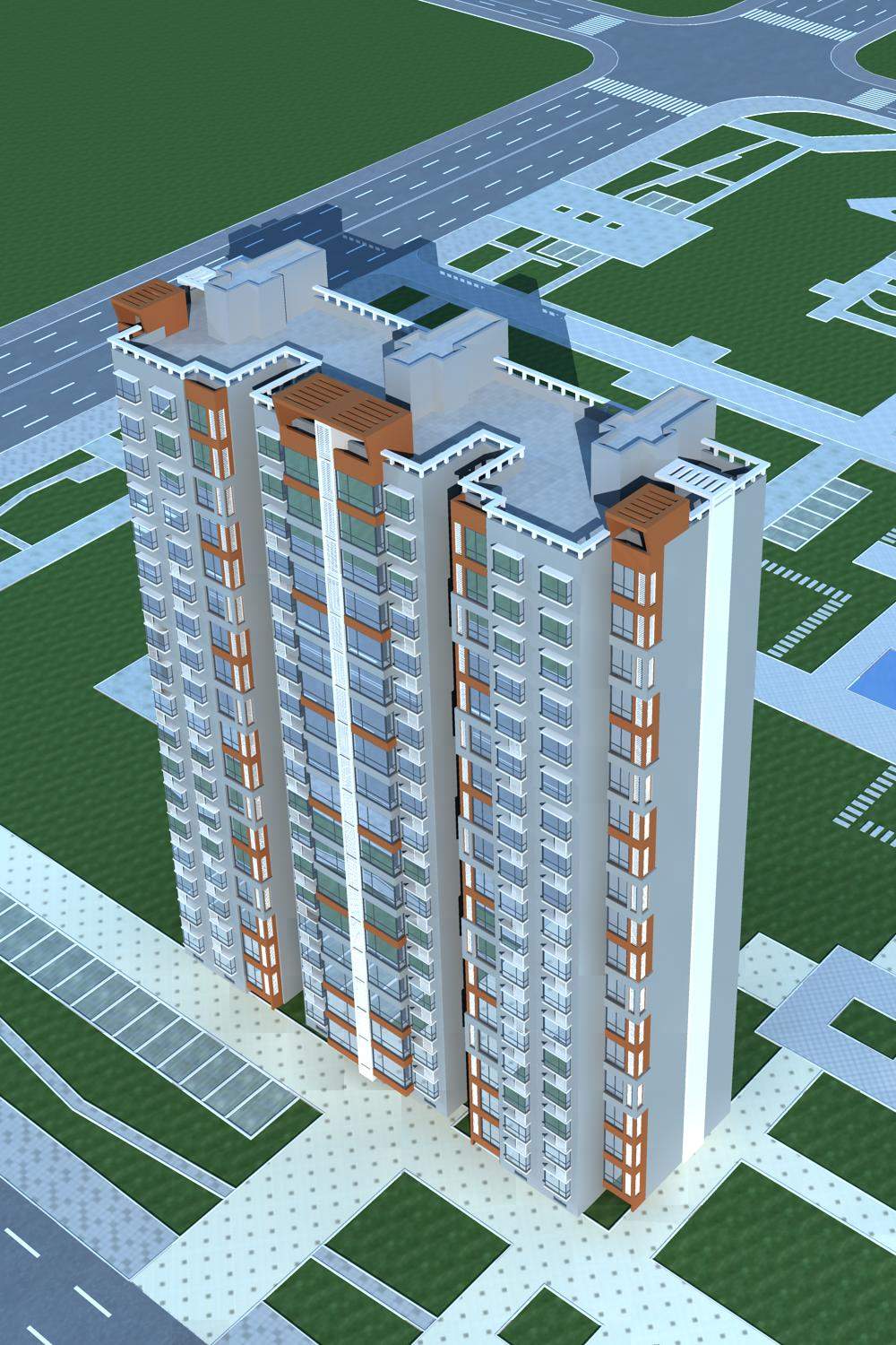 现代高层住宅楼