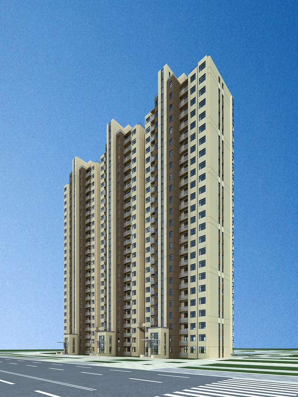 现代高层住宅楼