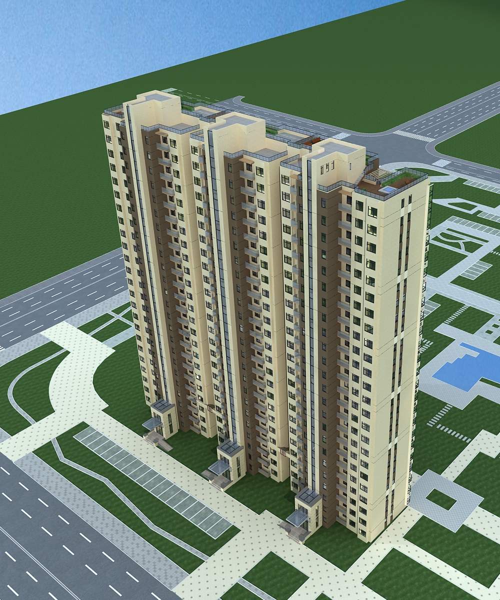 现代高层住宅楼