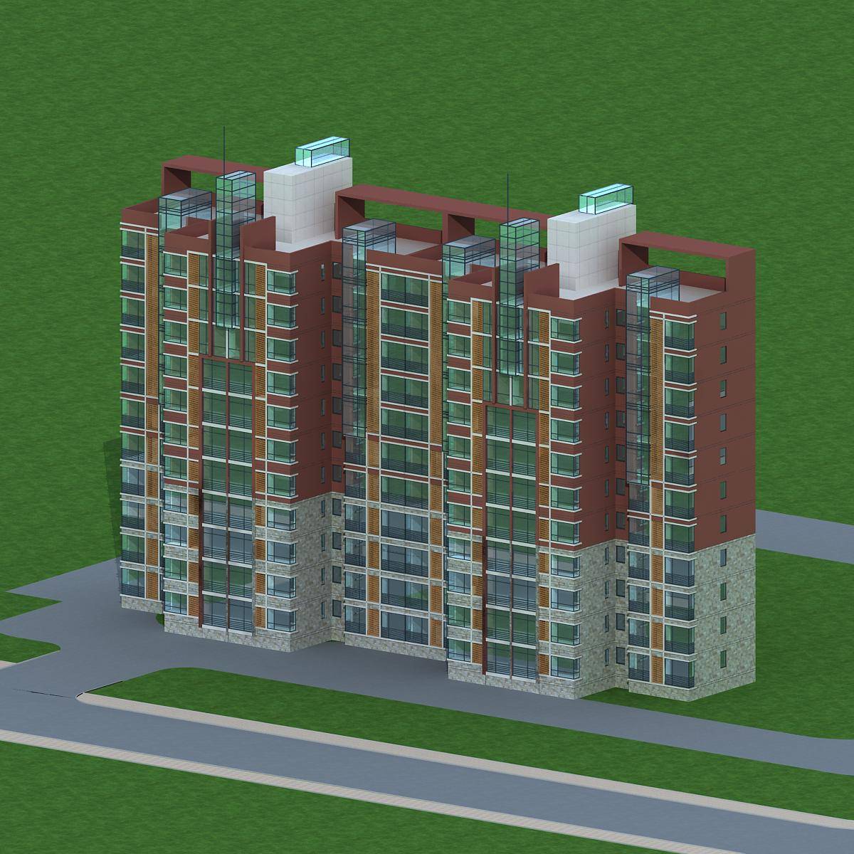 现代高层住宅楼