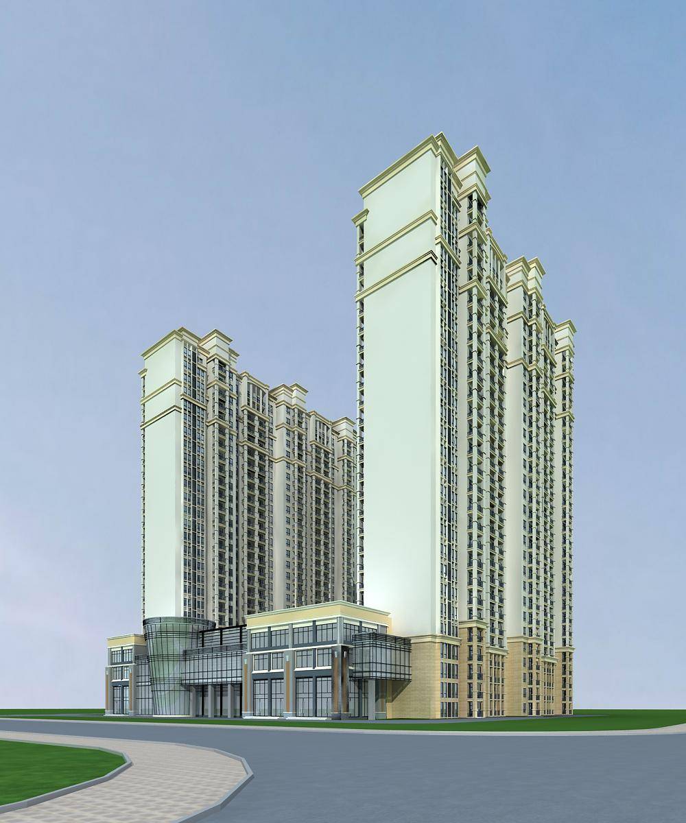 欧式高层住宅楼及商业