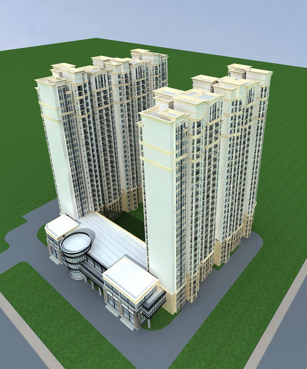 欧式高层住宅楼及商业