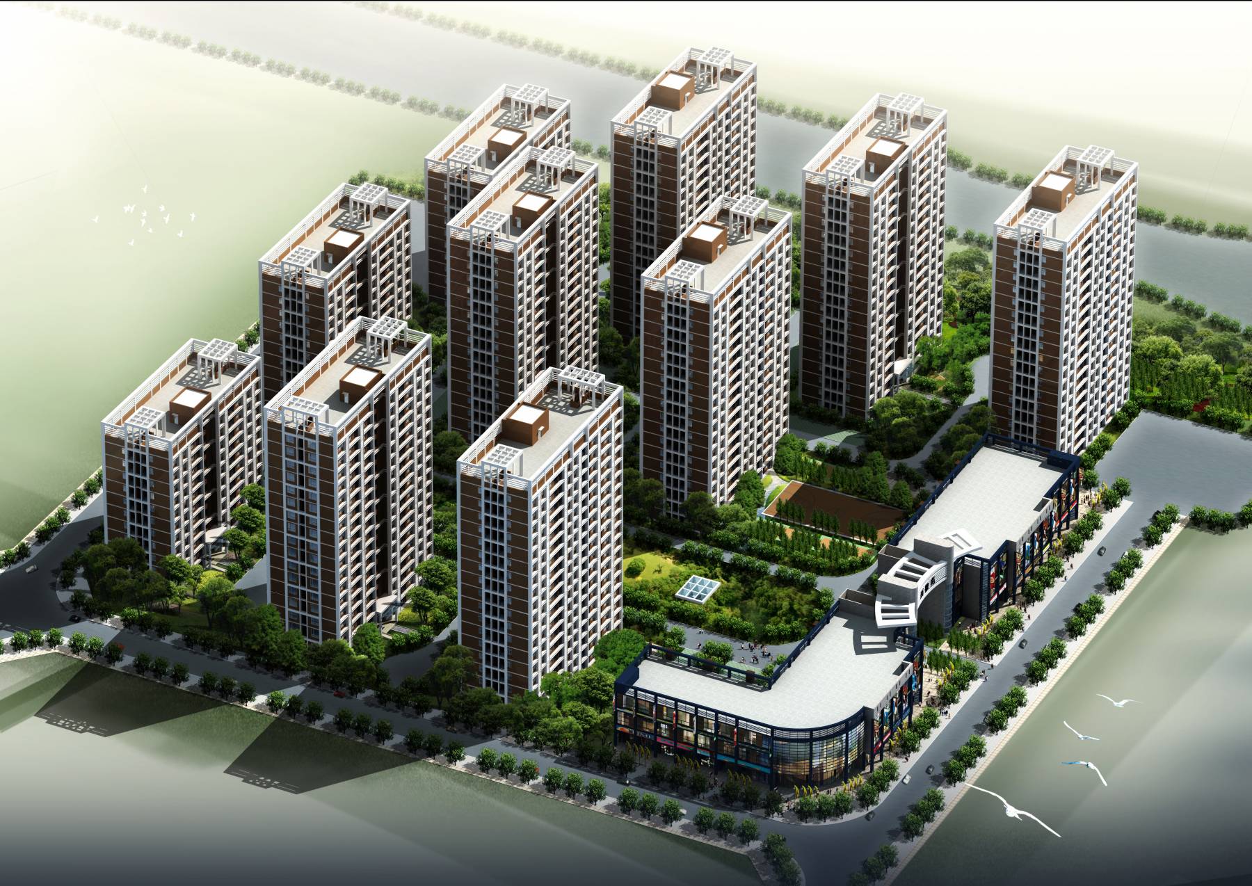 现代商业住宅小区