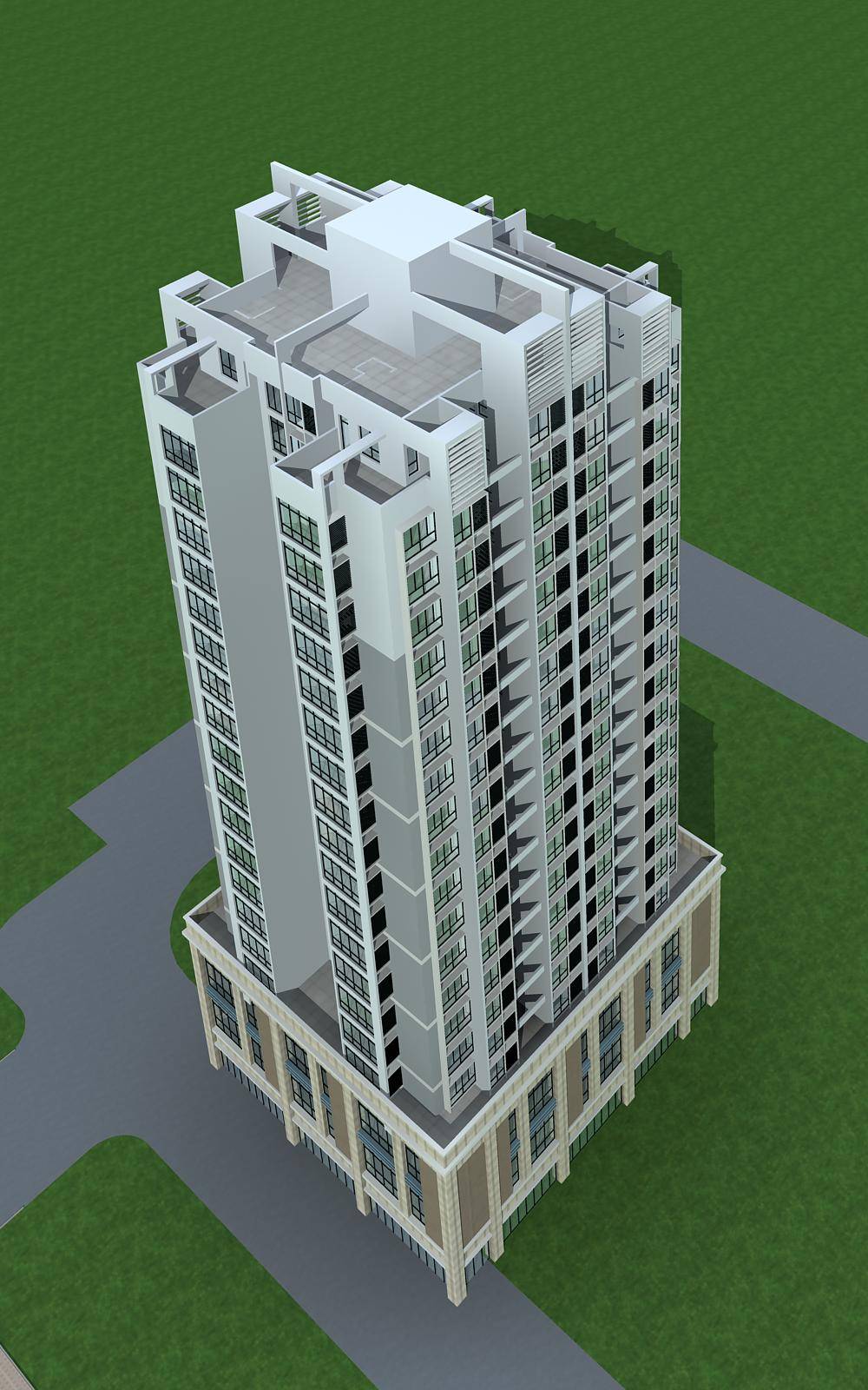 现代高层商业住宅楼